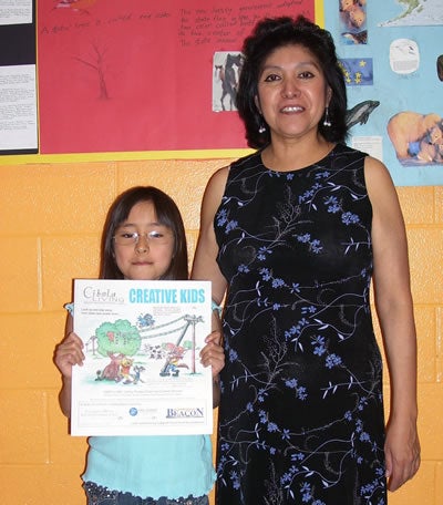 Nicole Vacit, a third-grader at Dowa Yalanne Elementary School in Zuni