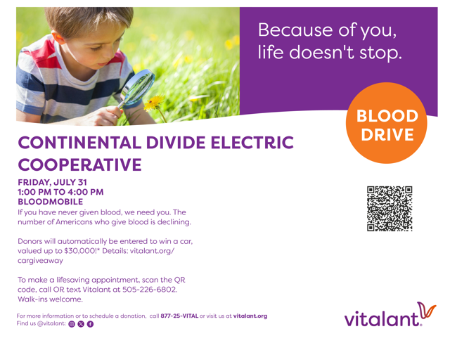 Vitalant Blood Drive July 31 2026 at CDEC Office